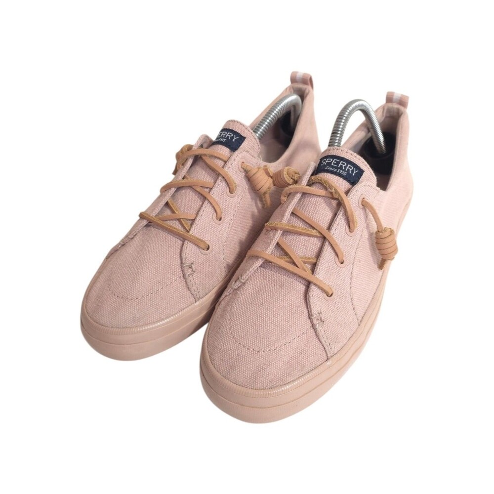 Sperry Crest Vibe Sneakers Women’s 8.5M Pink Canvas Lace-Up Casual Shoes